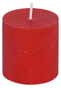 Červená sviečka valec RUSTIC 5 cm