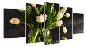 Tulipány vo váze - obraz (Obraz 150x70cm)