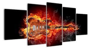 Horiace gitara - obraz (Obraz 150x70cm)