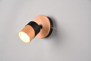 TRIO 801170132 ARUNI nástenné svietidlo s vypínačom 1xGU10 čierna, svetlé drevo