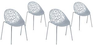 Sada 4 moderných jedálenských stoličiek plastové sivá