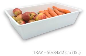 Usporadejto.cz Organizér, úložný box do hlbokých skríň a špajzí, TRAY - 50 x 34 x 12 cm, biela