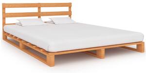 Paletový posteľný rám, hnedý, borovicový masív 200x200 cm