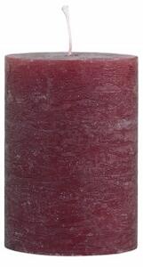 Rustikálna stĺpová sviečka v tmavočervenej farbe 7x10 cm Chic Antique 35715
