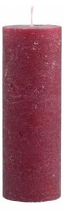 Rustikálna stĺpová sviečka v tmavočervenej farbe 7x20 cm Chic Antique 35717