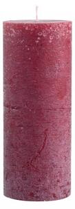 Rustikálna stĺpová sviečka v tmavočervenej farbe 10x25 cm Chic Antique 35719