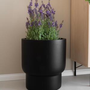 Kvetináč LIVELLO, sklolaminát, výška 41 cm, čierny