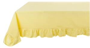 Bavlnený obrus v krásnej žltej farbe s volánikovým lemom v schaby chic romantickom štýle 150 x 220 cm Blanc Maricló37235