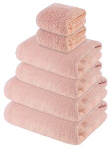 Livarno home Súprava froté uterákov, 6-dielna (ružová) (100374254)