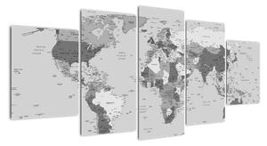 Mapa sveta - obraz (Obraz 150x70cm)
