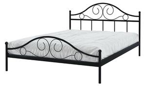 Kovová posteľ s roštom čierna ANTIC 140x200 cm