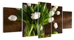 Váza s tulipány - obraz (Obraz 150x70cm)