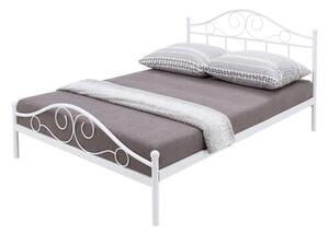 Kovová posteľ s roštom ANTIC biela 160x200 cm