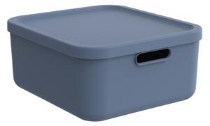 Rotho Úložný box, rovný s víkom, 20l, modrý ALBU LIGHT, 40x36x18