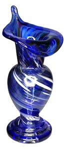 Váza hutnícky modrá žíhaná 15,5 cm