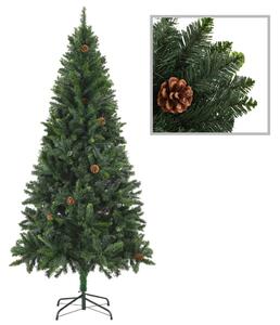 Umelý vianočný stromček s borovicovými šiškami zelený 180 cm