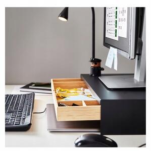 VERK GROUP Podstavec pod monitor / notebook so zásuvkou, bambus/čierna, 47 x 26 x 10 cm BLACKBE