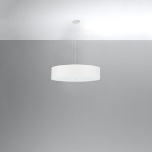 Závesné svietidlo Skala, 1x biele textilné tienidlo, (biele sklo), (fi 50 cm)