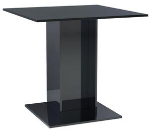 Jedálenský stolík lesklý čierny 80x80x75 cm drevotrieska