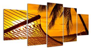 Západ slnka na pláži, obraz (Obraz 150x70cm)