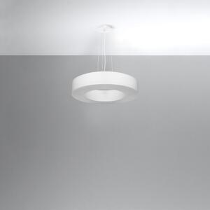 Závesné svietidlo Saturno Slim, 1x biele textilné tienidlo, (biely plast), (fi 50 cm)