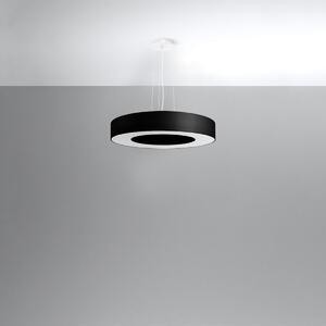 Závesné svietidlo Saturno Slim, 1x čierne textilné tienidlo, (biely plast), (fi 50 cm)