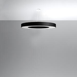 Závesné svietidlo Saturno Slim, 1x čierne textilné tienidlo, (biely plast), (fi 90 cm)