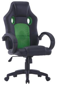 Herná stolička zelená umelá koža