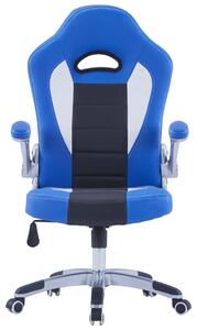 Herná stolička modrá umelá koža