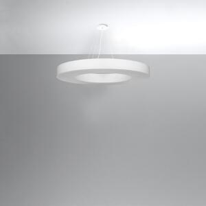 Závesné svietidlo Saturno Slim, 1x biele textilné tienidlo, (biely plast), (fi 90 cm)