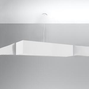 Závesné svietidlo Santa, 1x biele textilné tienidlo, (biely plast), (120 cm)