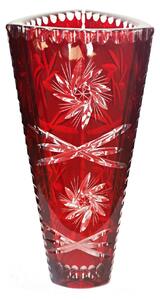Triangle váza brúsená 33 cm - Červená