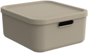 Rotho Úložný box, rovný s vekom, 20 l, cappuccino ALBU LIGHT, 40 x 36 x 18 cm