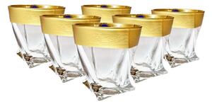 Poháre Quadro whisky staré zlato 340 ml, 6 ks