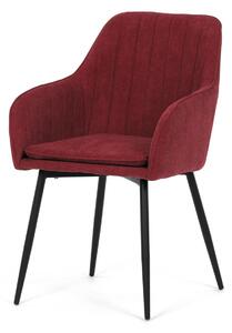 Autronic - Židle jídelní, červená látka, černý kov - DCL-221 RED2 AKCE