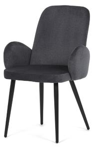 Autronic - Židle jidelní, šedá látka, černá kovová noha - DCL-X7129 GREY2