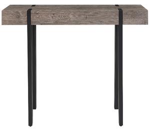 Konzolový stôl hnedý čierny 40 x 100 cm MDF stolný kovový rám obdĺžnikový priemyselný