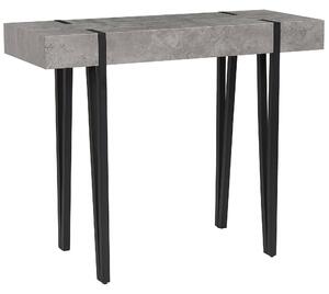 Konzolový stôl sivá čierna 40 x 100 cm MDF stolný kovový rám betónový vzhľad obdĺžnikový priemyselný
