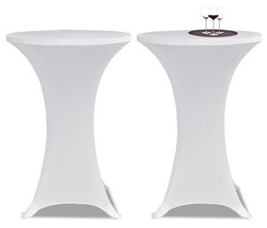 Obrusy na stojaci stôl 4 ks biele Ø60 cm naťahovacie