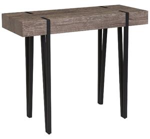 Konzolový stôl hnedý čierny 40 x 100 cm MDF stolný kovový rám obdĺžnikový priemyselný