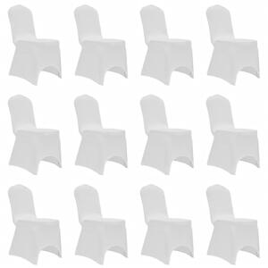Návleky na stoličku biele 12 ks naťahovacie