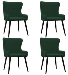 Jedálenské stoličky 4 ks, zelené, zamat