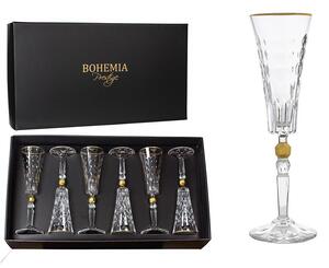 BOHEMIA PRESTIGE CONTE GOLD POHÁR NA ŠAMPANSKÉ 170ML SADA 6 KS