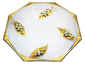 Sklenený tanier so zlatom a smaltom 27 cm