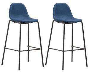 Barové stoličky 2 ks, modré, látka