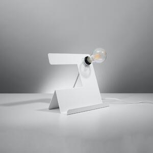 Stolná lampa Incline, biele telo svietidla