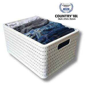 Rotho Úložný box Country A4 biela