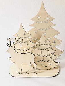 Vianočná dekorácia - Jeleň v lese