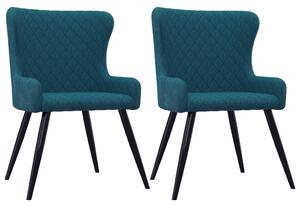 Jedálenské stoličky 2 ks, modré, zamat