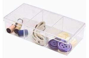 Arte Regal Organizér na drobnosti, 3 priehradky, s vekom, transparentný CURAPROX, 20 x 7 x 4